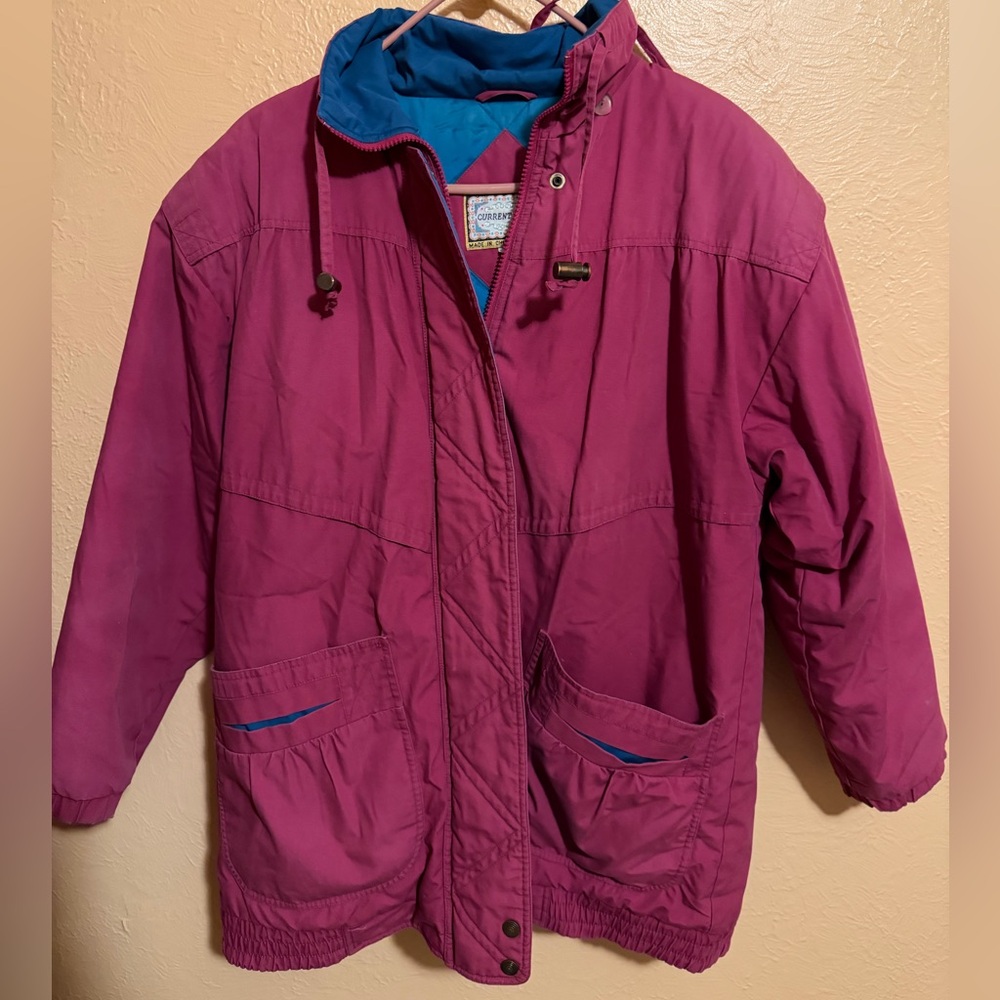 Vtg 90s current seen coat with detachable hood